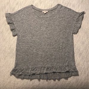 Loft Short Sleeve Ruffle Hem T-shirt
